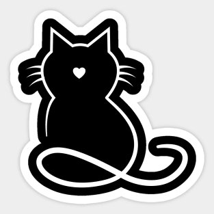 Fancy Cat White Sticker